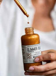 Produktbillede af Glimmer Olie fra Ecooking – økologisk hudpleje med glød og naturlige ingredienser.